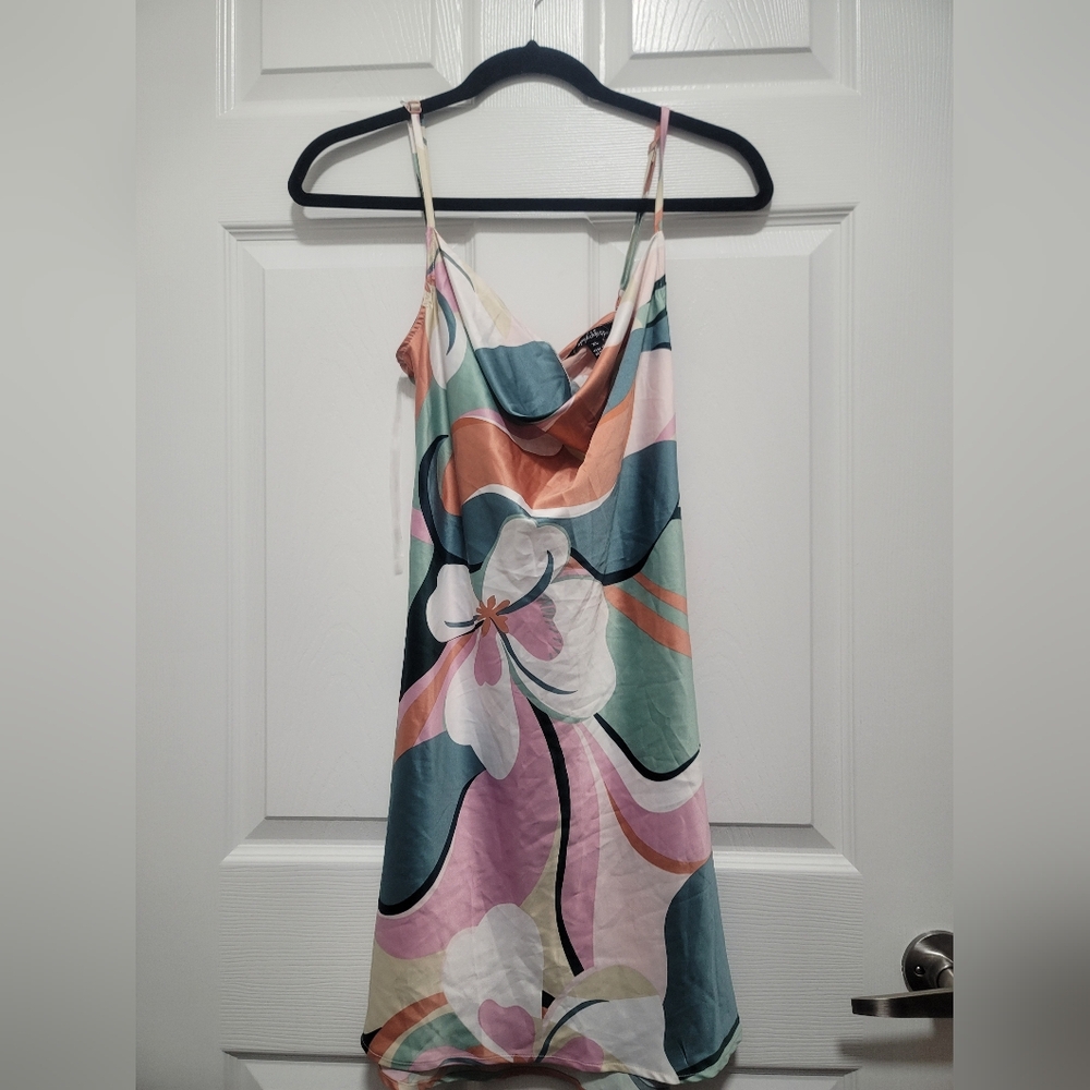 Speechless Asymmetrical Pink and Blue Mini Dress